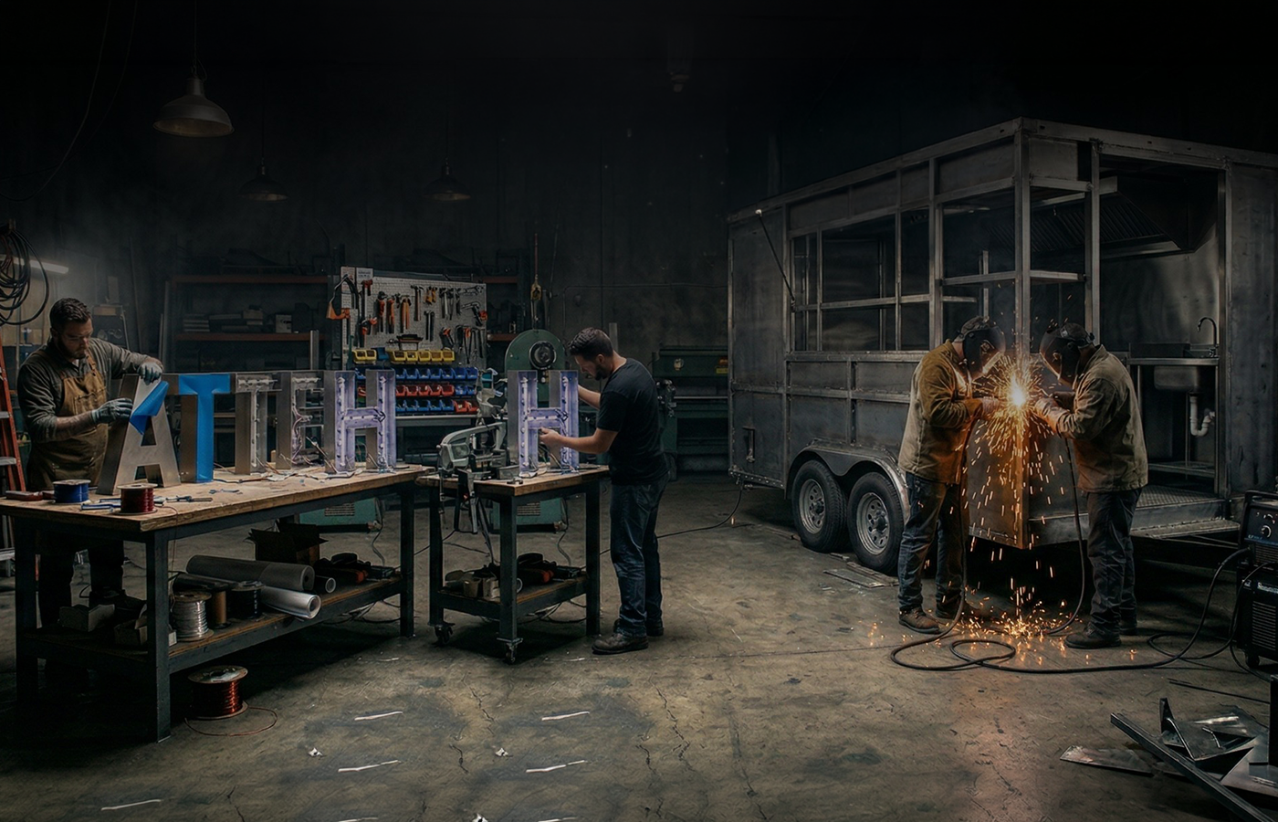 Custom food truck structural fabrication in progress — Chef's Haven Houston